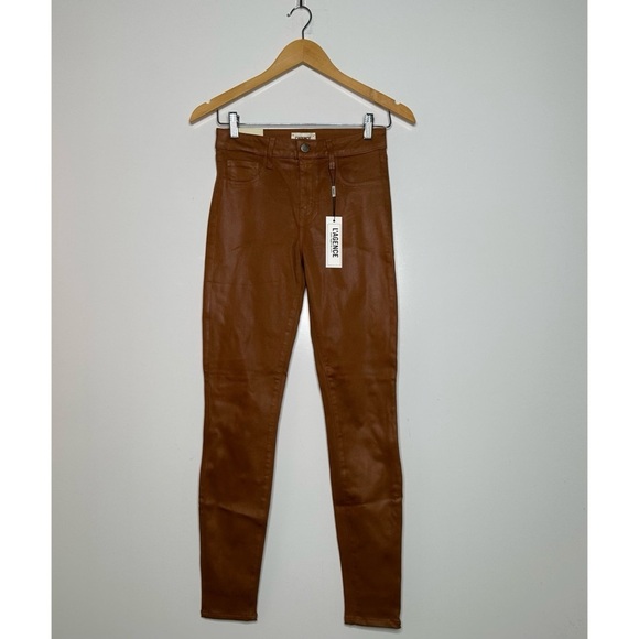 L’AGENCE NWT Marguerite Skinny Jeans in Java Coated Size 26 - Picture 3 of 11